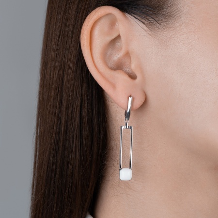 Серьги из серебра с агатами