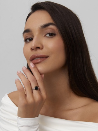 Купить кольцо из серебра с агатом и фианитами в интернет-магазине KRASNOE