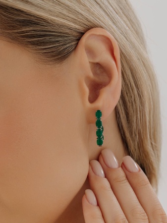 Серьги из серебра с агатами 2340391182-60 от KRASNOE, металл Серебро, вставка Агат