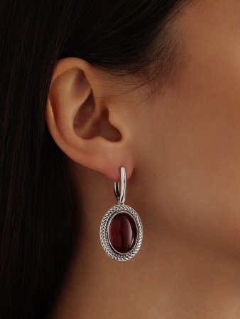 Серьги из серебра с агатами