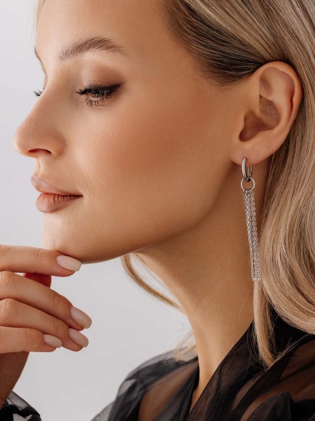 Серьги из серебра без вставок в ювелирном интернет-магазине