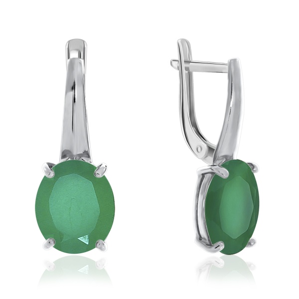 Серьги из серебра с агатами 2340390137-60 от KRASNOE, металл Серебро, вставка Агат