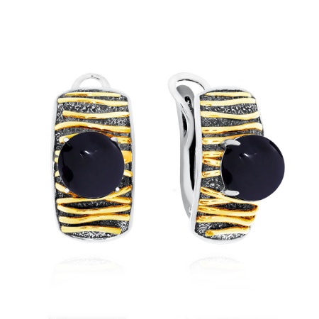 Серьги из серебра с агатами 2317391752-20 от KRASNOE, металл Серебро, вставка Агат