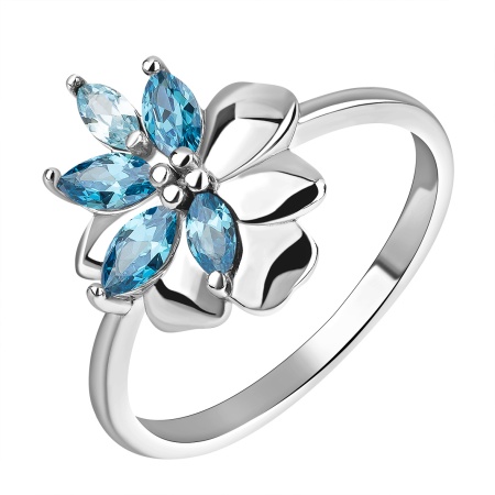 Купить кольцо из серебра с фианитами в интернет-магазине KRASNOE