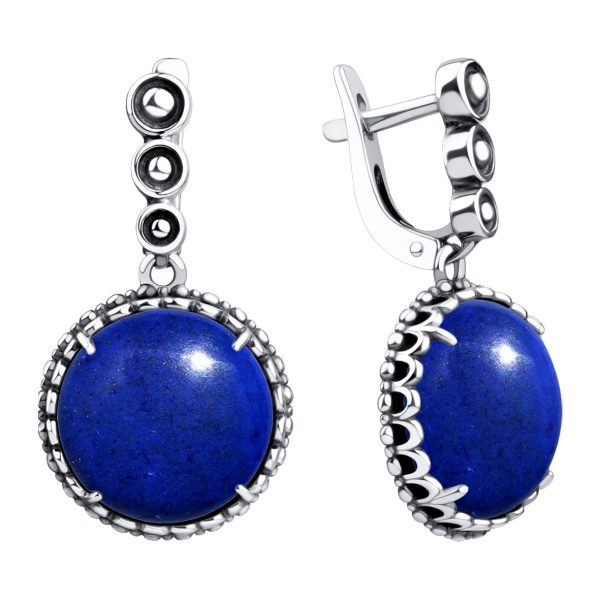 Серьги из серебра с лазуритами в ювелирном интернет-магазине
