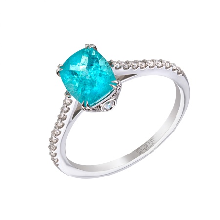 Кольцо из золота с турмалином и бриллиантами