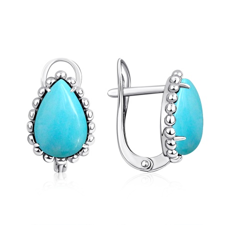 Серьги из серебра с бирюзой