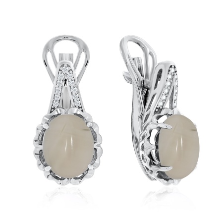 Серьги из серебра с агатами 2340391213л-22 от KRASNOE, металл Серебро, вставка Агат