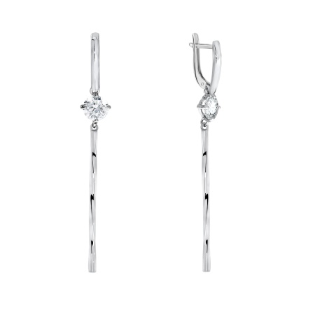 Серьги из серебра с фианитами 2340200726-1 от KRASNOE, металл Серебро, вставка Фианит