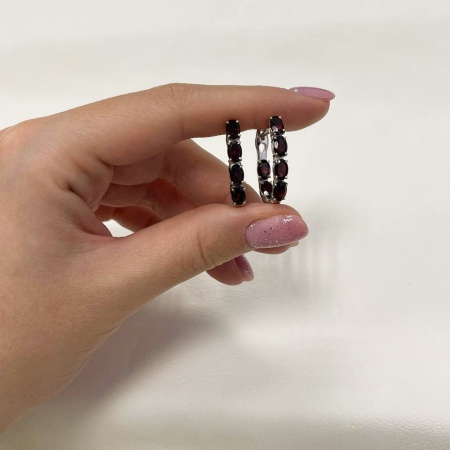Серьги из серебра с гранатами