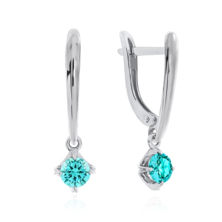 Серьги из серебра с ситаллами 2340880018-2-78 от KRASNOE, металл Серебро, вставка Ситалл