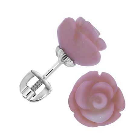 Пусеты из серебра с кораллами П340281210 от KRASNOE, металл Серебро, вставка Коралл Синт. Пусеты из серебра с кораллами П340281210 от KRASNOE, металл Серебро, вставка Коралл Синт.