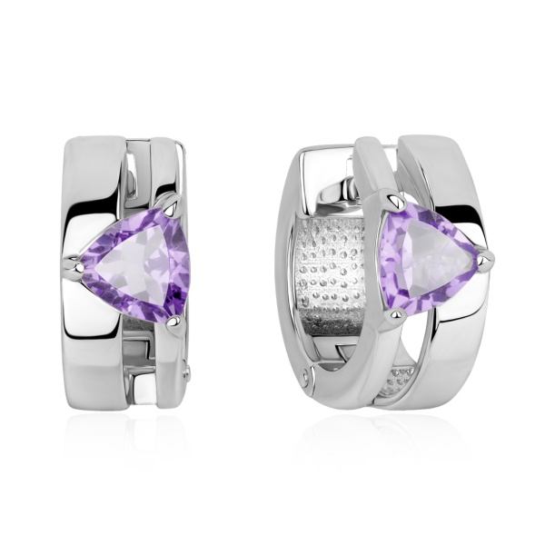 Серьги из серебра с аметистами