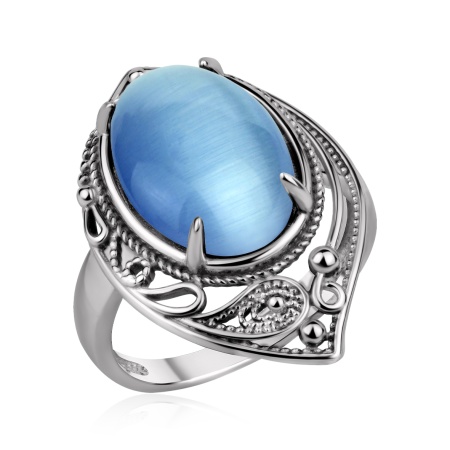 Купить кольцо из серебра с кошачим глазом в интернет-магазине KRASNOE