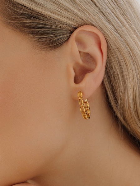 Серьги из серебра с цитринами