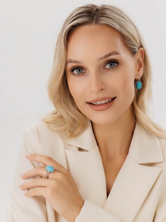 Кольцо из серебра с бирюзой со скидкой