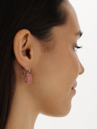 Серьги из серебра с кошачим глазом