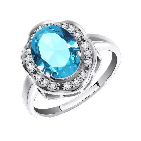 Купить кольцо из серебра с кварцем и фианитами в интернет-магазине KRASNOE