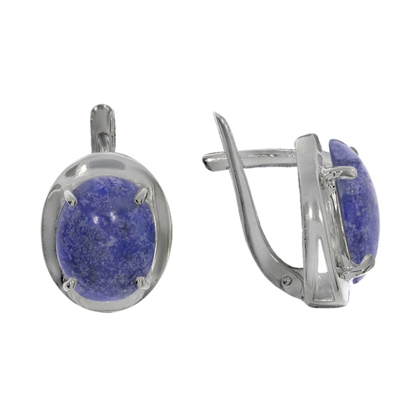 Серьги из серебра с лазуритами 2340470029 от KRASNOE, металл Серебро, вставка Лазурит Серьги из серебра с лазуритами 2340470029 от KRASNOE, металл Серебро, вставка Лазурит