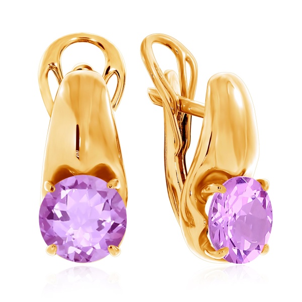 Серьги из серебра с аметист со скидкой