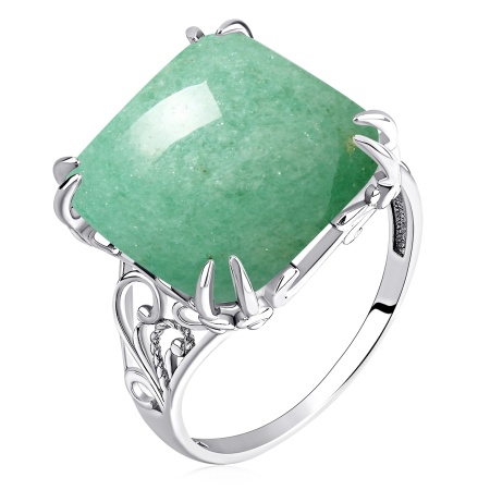 Купить кольцо из серебра с авантюрином в интернет-магазине KRASNOE