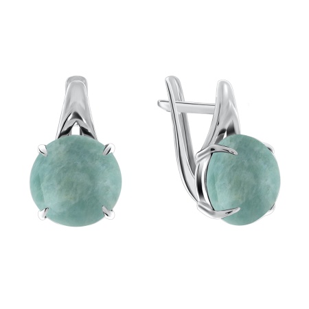 Серьги из серебра с амазонитами со скидкой