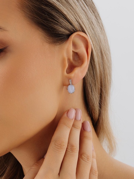 2340395771-9 Серьги (Ag 925) 2340395771-9 от KRASNOE, металл Серебро, вставка Агат