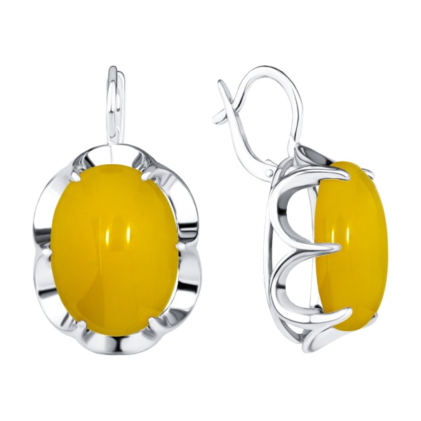 Серьги из серебра с агатами