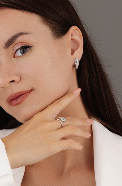 Серьги из серебра с фианитами в ювелирном интернет-магазине