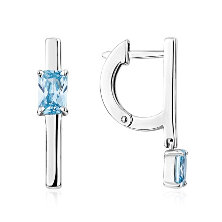 Серьги из серебра с фианитами