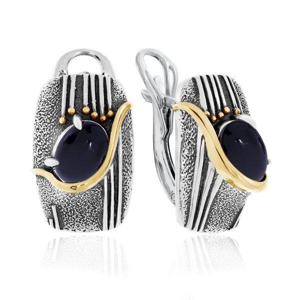 Серьги из серебра с агатами 2317392393-20 от KRASNOE, металл Серебро, вставка Агат