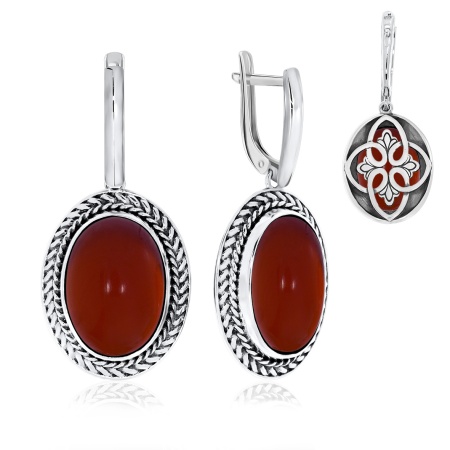 Серьги из серебра с агатами