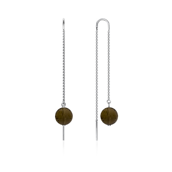 Серьги из серебра с топазами