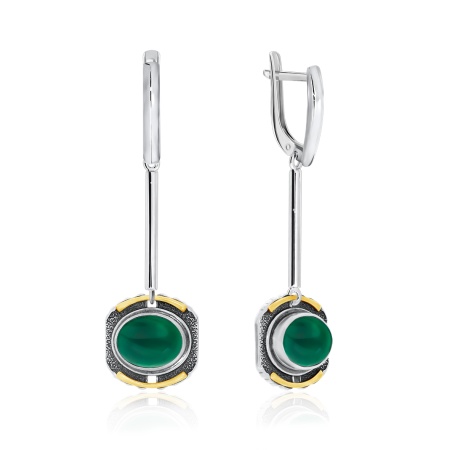 Серьги из серебра с агатами 2317392397-60 от KRASNOE, металл Серебро, вставка Агат