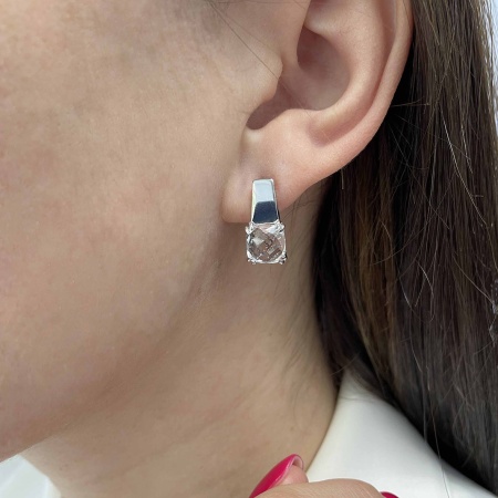Серьги из серебра с горным хрусталём