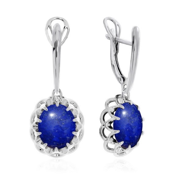 Серьги из серебра с лазуритами