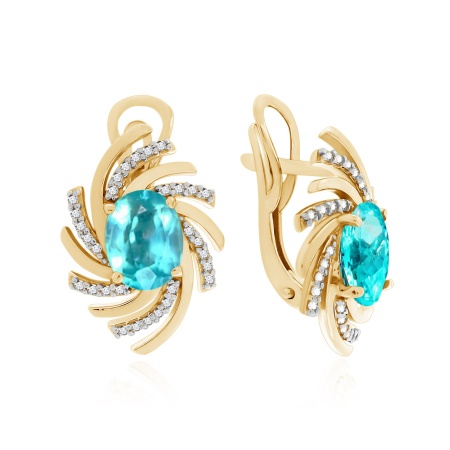 Серьги из серебра с ситаллами и фианитами 2329884766л-78 от KRASNOE, металл Серебро, вставка Ситалл