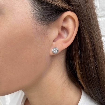 Пусеты из серебра с фианитами 2340201874л от KRASNOE, металл Серебро, вставка Фианит