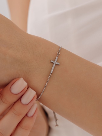 Купить браслет из серебра с фианитами