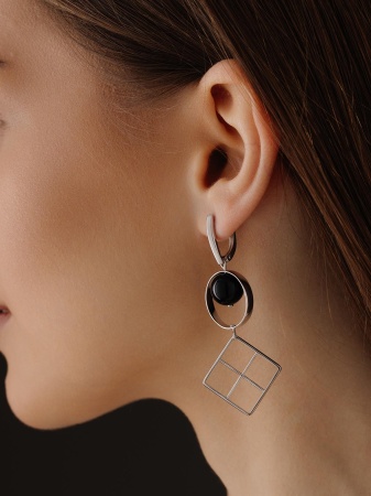 Серьги из серебра с агатами 2340391520-20 от KRASNOE, металл Серебро, вставка Агат