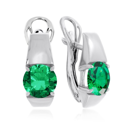 Серьги из серебра с ситаллами 2340881118-60 от KRASNOE, металл Серебро, вставка Ситалл