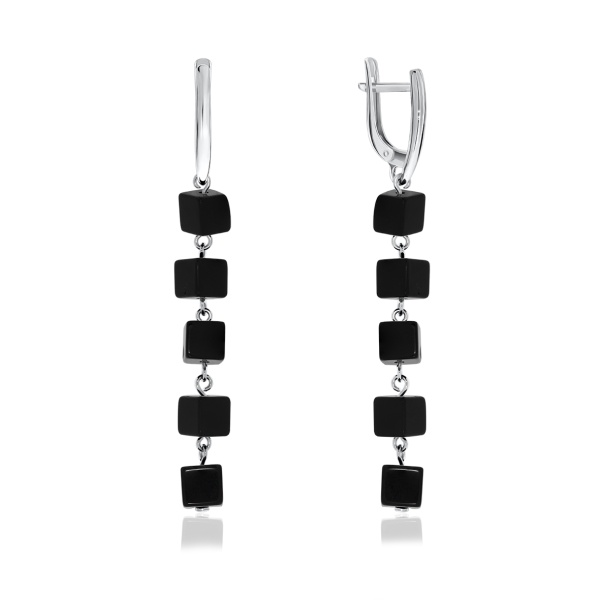 Серьги из серебра с агатами