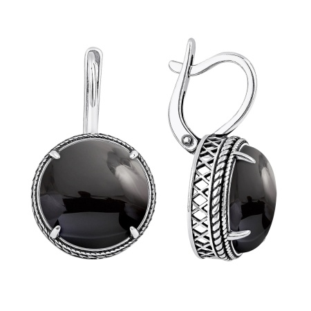 Серьги из серебра с агатом 2340395179-20 от KRASNOE, металл Серебро, вставка Агат