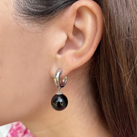 Серьги из серебра с агатами 2340391415-20 от KRASNOE, металл Серебро, вставка Агат