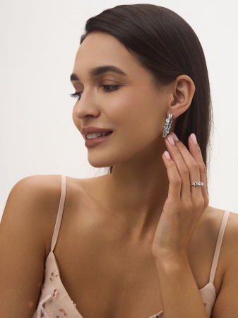 Серьги из серебра с топазом 2340071183 от KRASNOE, металл Серебро, вставка Топаз Sky