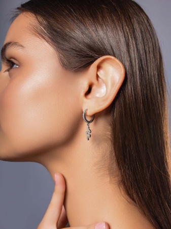 Серьги из серебра с фианитами