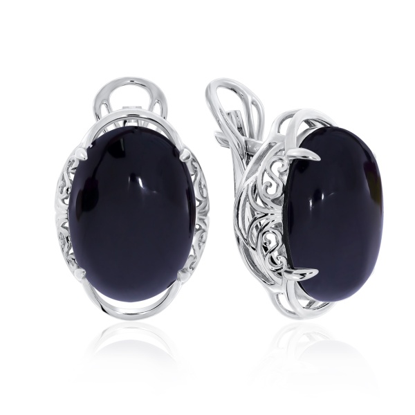 Серьги из серебра с агатами