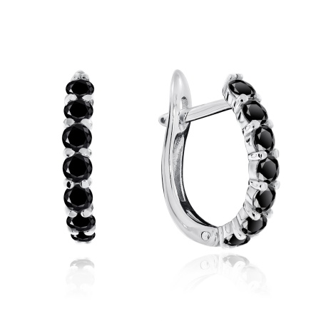 Серьги из серебра с фианитами