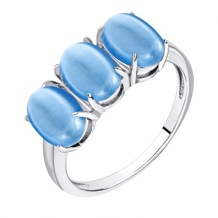 Купить кольцо из серебра с кошачий глазами в интернет-магазине KRASNOE