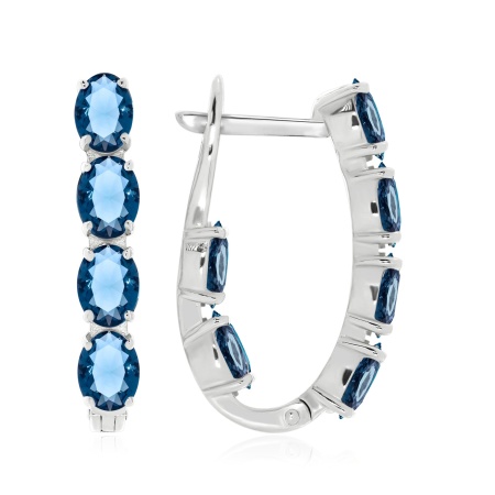 Серьги из серебра со шпинелью